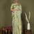 light green cotton saree with golden zari work