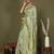 light green cotton saree with golden zari work