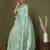 sea green cotton saree with golden zari work