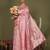 pink cotton saree with golden zari work