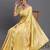 Yellow linen cotton saree with silver zari weave and tassels