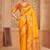 yellow pure kanjivaram silk blend saree 