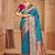 blue pure kanjivaram silk blend saree 