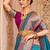 blue pure kanjivaram silk blend saree 