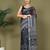 Black printed cotton ready-to-wear saree with pocket and inner lining 