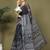 Black printed cotton ready-to-wear saree with pocket and inner lining 