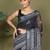 Black printed cotton ready-to-wear saree with pocket and inner lining 