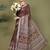 Brown printed cotton ready-to-wear saree with pocket and inner lining 