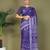 Violet printed cotton ready-to-wear saree with pocket and inner lining 