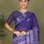 Violet printed cotton ready-to-wear saree with pocket and inner lining 