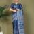 Blue printed cotton ready-to-wear saree with pocket and inner lining 