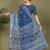 Blue printed cotton ready-to-wear saree with pocket and inner lining 