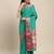 sea green party wear saree with rich pallu and contrast zari border