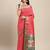 light pink party wear saree with rich pallu and contrast zari border
