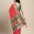 light pink party wear saree with rich pallu and contrast zari border