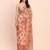 Orange cotton saree with tribal floral print 