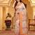woven linen cotton saree with intricate patterns and tassel