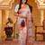 woven linen cotton saree with intricate patterns and tassel