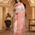 woven linen cotton saree with intricate patterns and tassel