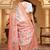 woven linen cotton saree with intricate patterns and tassel