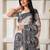 ethnic motif woven linen cotton saree with zari border