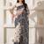 ethnic motif woven linen cotton saree with zari border