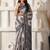 ethnic motif woven linen cotton saree with zari border