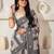 ethnic motif woven linen cotton saree with zari border