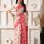 Elegant woven linen cotton saree for durga puja & diwali | ethnic motif design with rich zari border sari