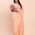 Beige peach banarasi cotton saree with floral zari work