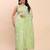 Beige light green banarasi cotton saree with floral zari work
