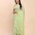 Beige light green banarasi cotton saree with floral zari work
