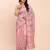 white jacquard linen cotton saree with multicolor weave tassel pallu