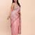 white jacquard linen cotton saree with multicolor weave tassel pallu