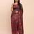 pink jacquard linen cotton saree with multicolor weave tassel pallu