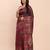 pink jacquard linen cotton saree with multicolor weave tassel pallu