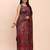 pink jacquard linen cotton saree with multicolor weave tassel pallu