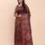 red jacquard linen cotton saree with multicolor weave tassel pallu