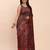 red jacquard linen cotton saree with multicolor weave tassel pallu