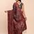 red jacquard linen cotton saree with multicolor weave tassel pallu