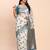 off-white sky blue linen cotton saree with zari woven border