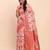 off-white red linen cotton saree with zari woven border