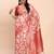 off-white red linen cotton saree with zari woven border