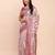 off-white purple linen cotton saree with zari woven border