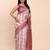 off-white purple linen cotton saree with zari woven border