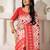 ethnic motif woven linen cotton saree with zari border