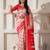 ethnic motif woven linen cotton saree with zari border