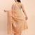 Elegant orange linen cotton saree with floral weave & soft gold pallu graceful choice for casual, office & festive looks
