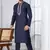Blue Blended Cotton kurta pyjama set