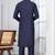 Blue Blended Cotton kurta pyjama set